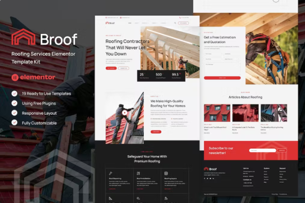 Broof – 屋顶服务 Elementor 模板套件