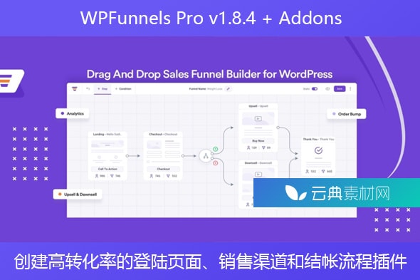 WPFunnels Pro v1.8.4 + Addons – 创建高转化率的登陆页面、销售渠道和结帐流程插件