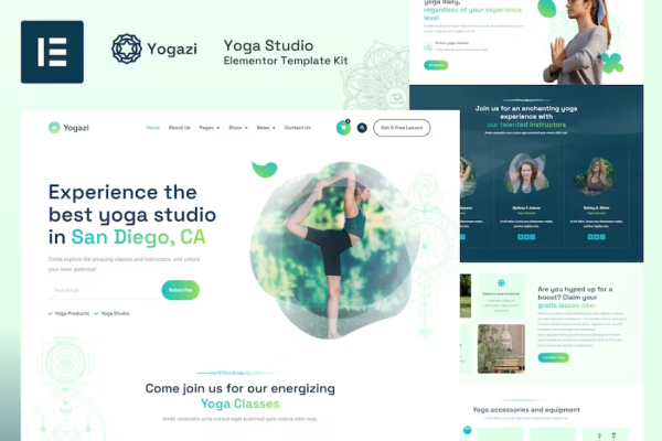 Yogazi – Yoga Studio Elementor Pro 模板套件