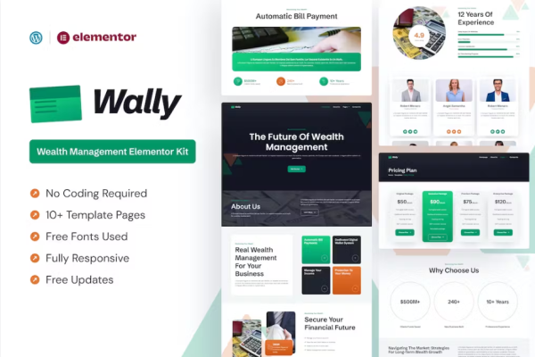 Wally – 财富管理元素模板套件