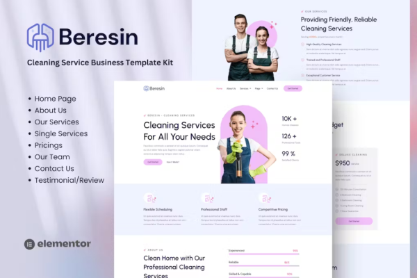 Beresin – 现代清洁服务业务元素套件