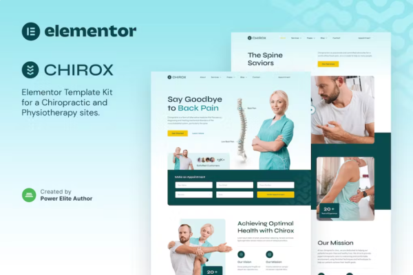 Chirox – 脊椎按摩疗法和物理疗法元素模板套件