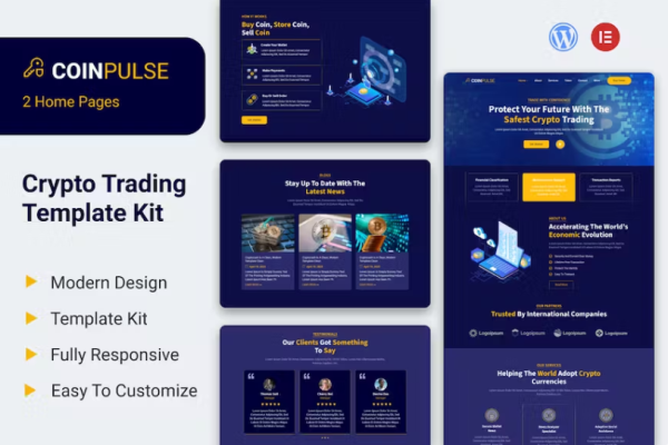 Coinpulse – 加密货币和交易元素模板套件