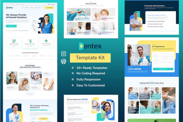 DENTEX – 牙医和牙科护理 Elementor 模板套件