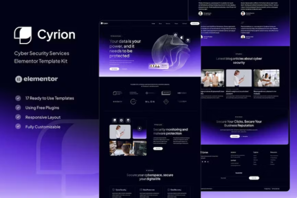 Cyrion – 网络安全服务 Elementor 模板套件
