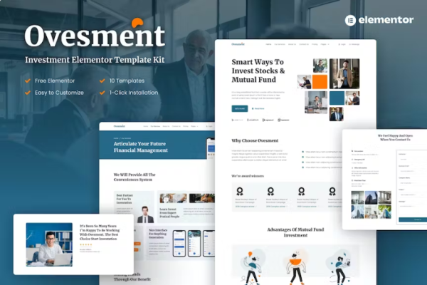Ovesment-投资和金融元素Elementor模板套件