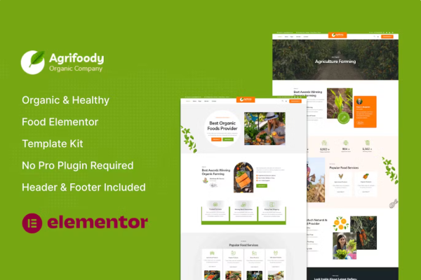 Agrifoody – 有机和健康食品 Elementor 模板套件