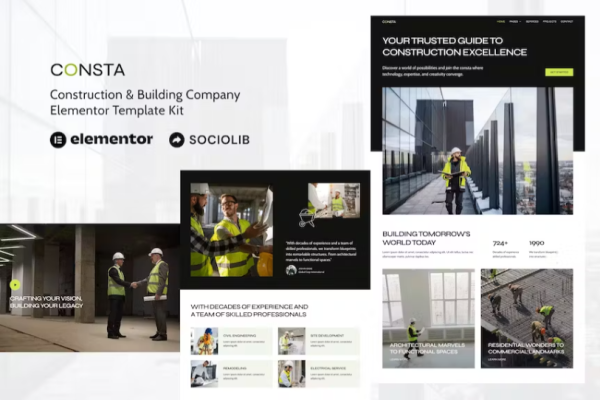 Consta – 建筑公司 Elementor 模板套件