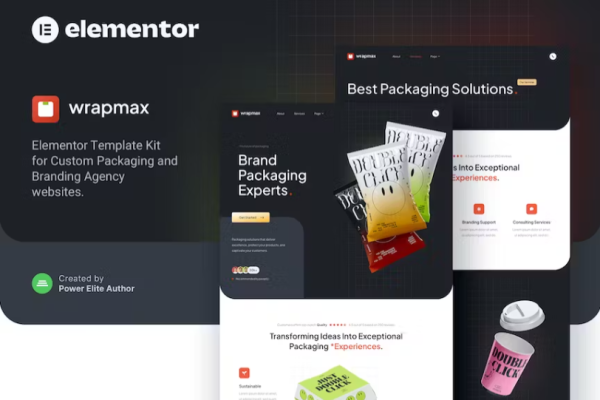Wrapmax – 定制包装和品牌代理机构 Elementor 模板套件