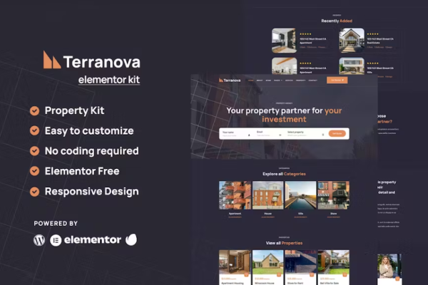 Terranova – 房地产 Elementor 模板套件