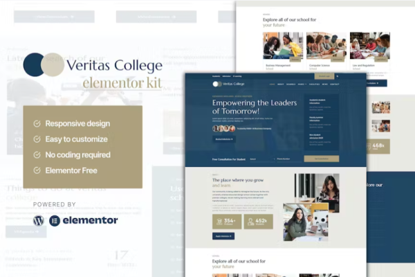 Veritas – 大学和学校 Elementor 模板套件