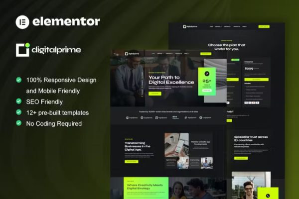 DigitalPrime – 数字代理 Elementor 模板套件