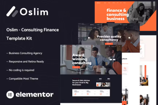 Oslim – 咨询财务 Elementor 模板套件
