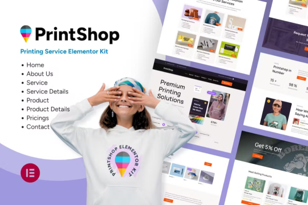 Printshop – 打印业务 Elementor 模板套件