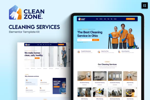 Cleanzone – 清洁服务 Elementor 模板套件