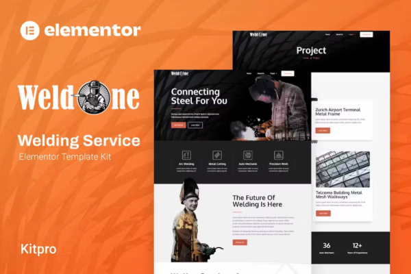 Weldone – 焊接服务 Elementor 模板套件