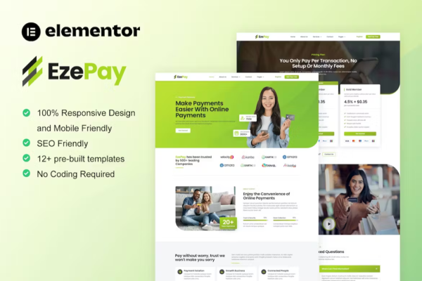 EzePay – 在线支付网关 Elementor Pro 模板套件