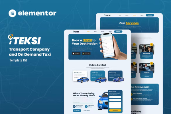 Iteksi – 运输公司和出租车应用程序 Elementor 模板套件