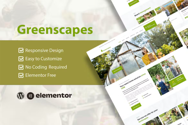 GreenScapes – 花园和景观服务 Elementor 模板套件