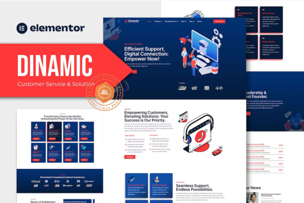 Dinamic – 客户服务和解决方案 Elementor Pro 模板套件