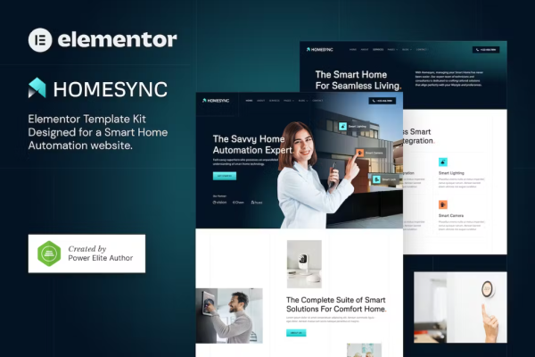 Homesync – 智能家居自动化 Elementor 模板套件