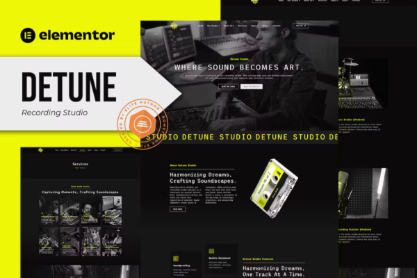 Detune – Recording Studio Elementor Pro 模板套件