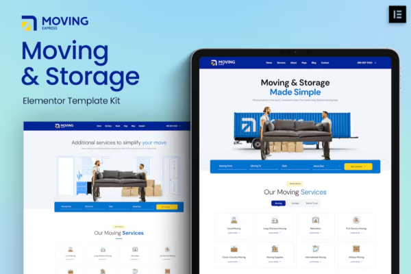 MovingExpress – 搬家和仓储公司 Elementor 模板套件