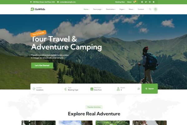 Gowilds—旅游&旅游预订WordPress主题 Gowilds – Travel & Tour Booking WordPress Theme 云典WordPress主题