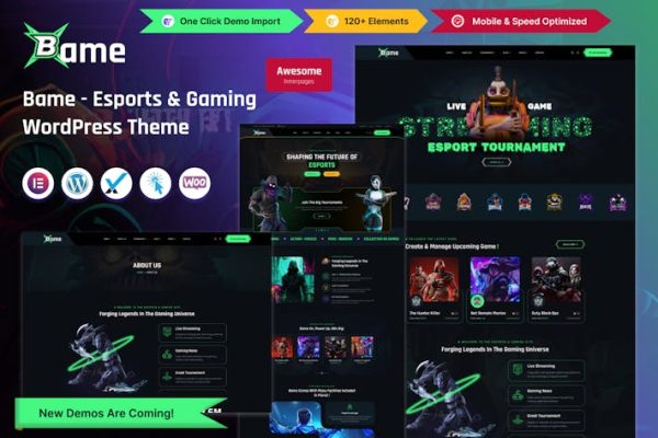 BAME-电子竞技和游戏WordPress主题 Bame – eSports and Gaming WordPress Theme 云典WordPress主题