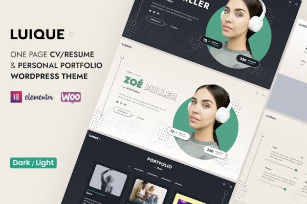 Luique—个人作品集WordPress主题 Luique – Personal Portfolio WordPress Theme 云典WordPress主题