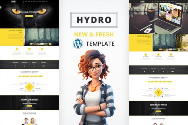 HYDRO—一页组合WordPress主题 HYDRO – One Page Portfolio WordPress Theme 云典WordPress主题