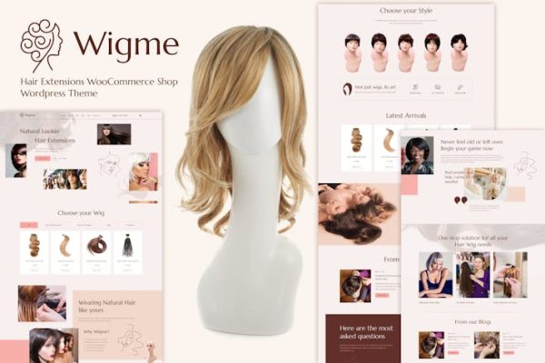 Wigme-Hair Expanies WooCommerce商店 Wigme – Hair Extensions WooCommerce Shop 云典WordPress主题