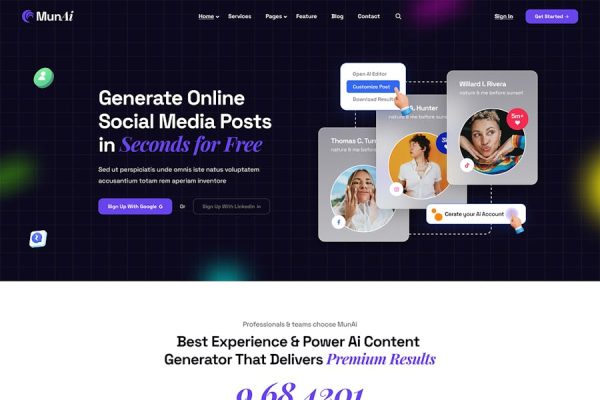 <p/> MunAi – AI Writer & Copywriting WordPress Theme 云典WordPress主题