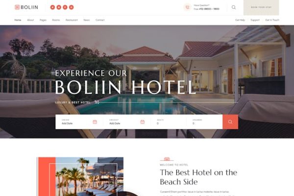 Bolin—度假村&酒店预订WordPress主题 Boliin – Resort & Hotel Booking WordPress Theme 云典WordPress主题