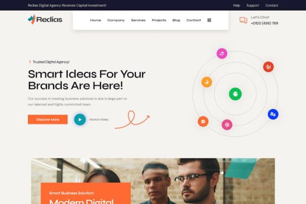 Redias-创意数字机构WordPress主题 Redias – Creative Digital Agency WordPress Theme 云典WordPress主题