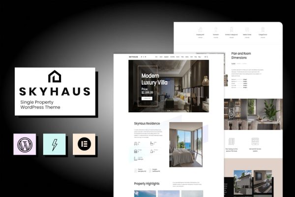 Skyhaus—单一属性一页主题 Skyhaus – Single Property One Page Theme 云典WordPress主题