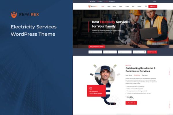 Repairex—电力服务WordPress主题 Repairex – Electricity Services WordPress Theme 云典WordPress主题