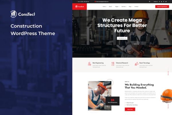 Constech—建筑WordPress主题 Constech – Construction WordPress Theme 云典WordPress主题