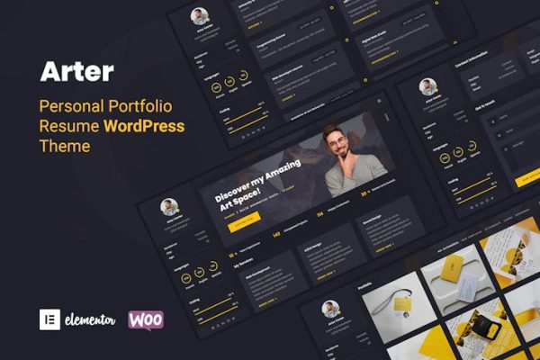 Arter—个人作品集简历WordPress主题 Arter – Personal Portfolio Resume WordPress Theme 云典WordPress主题
