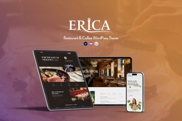Erica—餐厅&咖啡WordPress主题 Erica – Restaurant & Coffee WordPress Theme 云典WordPress主题