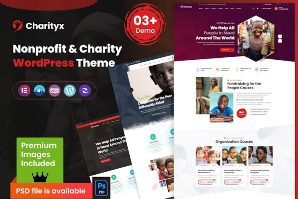 Charitex—慈善&非营利WordPress主题 Charityx – Charity & Nonprofit WordPress Theme 云典WordPress主题