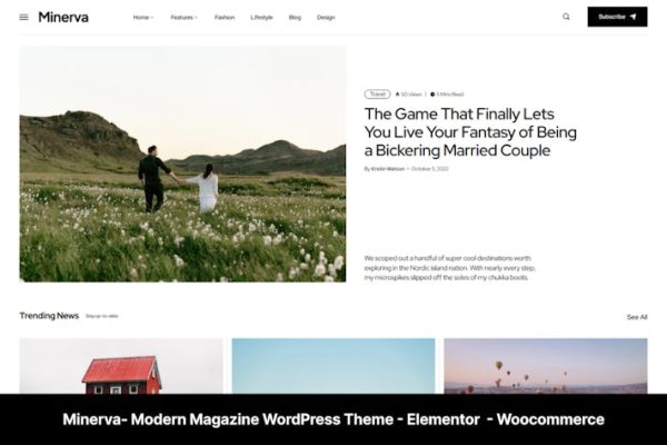 Minerva—现代博客WordPress主题 Minerva – Modern Blog WordPress Theme 云典WordPress主题