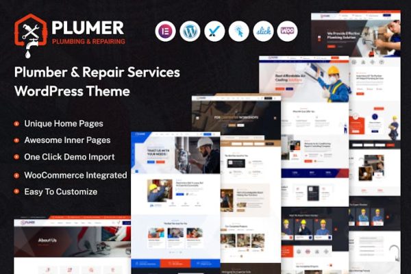 Plumer—水管&维修服务WordPress Them Plumer – Plumbing & Repair Services WordPress Them 云典WordPress主题