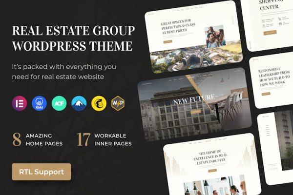 房地产集团WordPress主题+RTL Real Estate Group WordPress Theme + RTL 云典WordPress主题