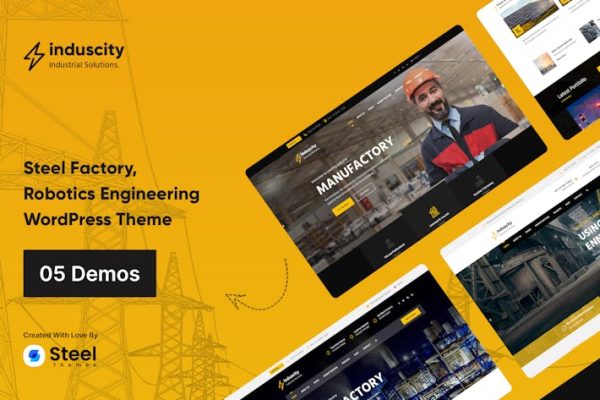 工业城—金属&钢工厂WordPress主题 Induscity – Metal & Steel Factory WordPress Theme 云典WordPress主题