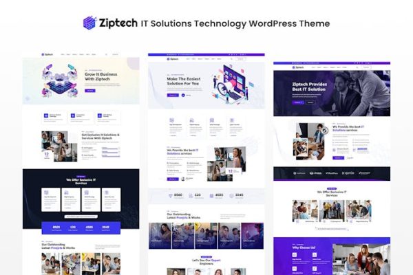 Ziptech-IT解决方案技术WordPress主题 Ziptech – IT Solutions Technology WordPress Theme 云典WordPress主题