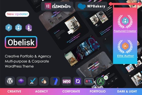 方尖碑—创意WordPress作品集主题 Obelisk – Creative WordPress Portfolio Theme 云典WordPress主题