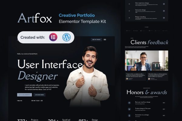 Artfox – 创意作品集 Elementor Pro 模板套件