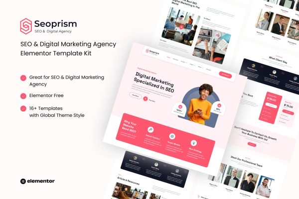 Seoprism – SEO 和数字代理 Elementor 模板套件