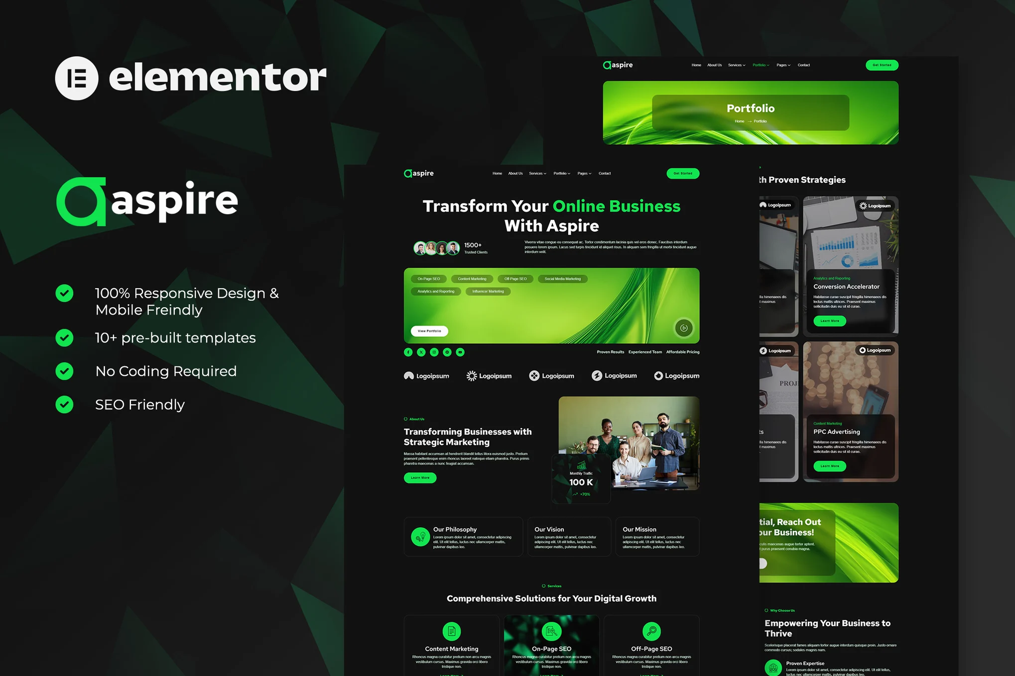 Aspire – SEO 和数字营销 Elementor 模板套件